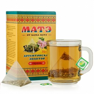 Мате Аргентинский золотой с геранью пакетированный